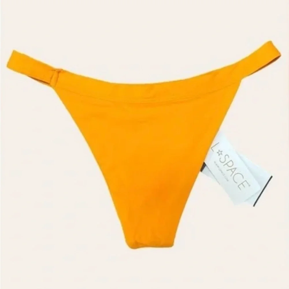 L*Space Mango Avery Top Camdyn Bottom Bikini Bright Orange Summer Swimwear NWT M